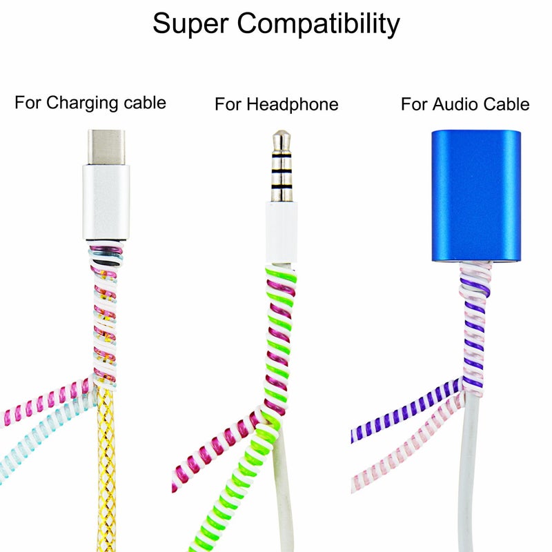 Rancco Cable Protector/Wire Repair/Pets Chew Cable Protector/Headphone Saver, 8 Pc Spiral Cable Strain Relief Cable Wrap Tube Charger Cord Sleeve, USB Date Cable Saver[3.9ft/pc] - Image 4